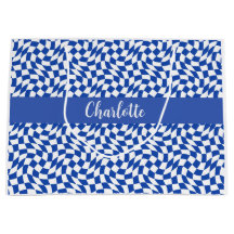 90er-Thema blau kariert Name Monogramm