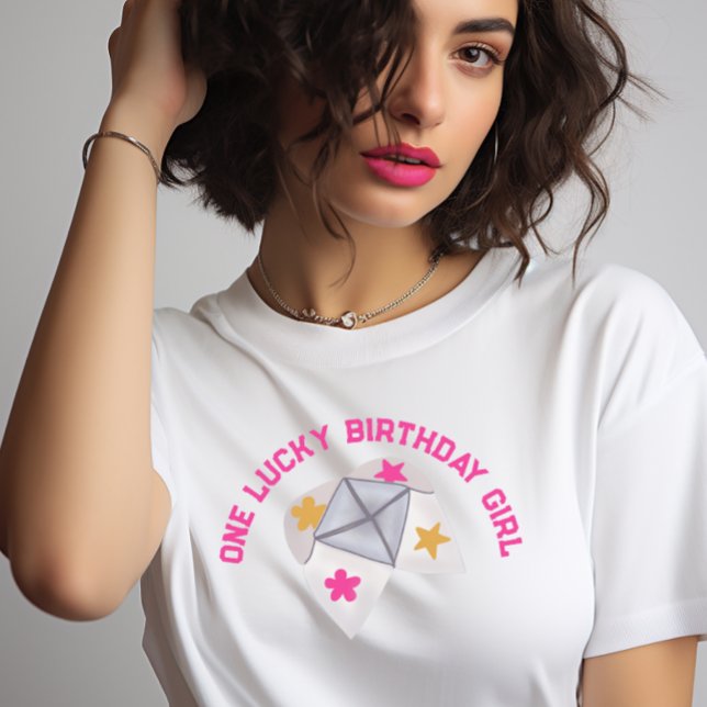 90er Throwback Lucky Girl Geburtstag T-Shirt (Von Creator hochgeladen)