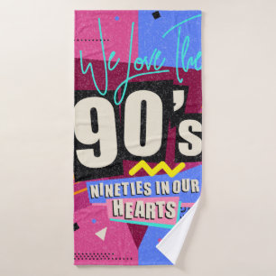 90er und 80er Poster. Wir lieben die 90er. Retro-S Badehandtuch