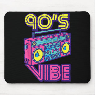 90er-Vibe Boom Box Radio Retro-Musikliebhaber Männ Mousepad