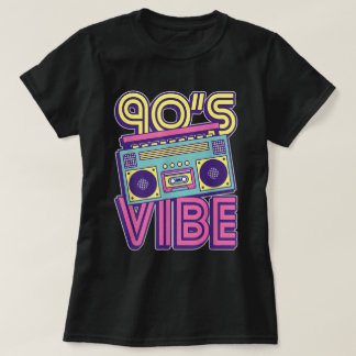 90er-Vibe Retro-Boombox-Neon-Ästhetik-Design T-Shirt