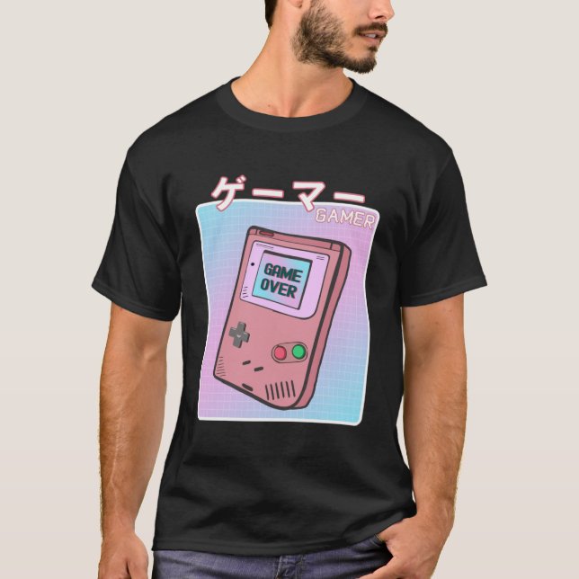 90er Video Game Japanisch Ästhetische Vaporwave Ga T-Shirt (Vorderseite)