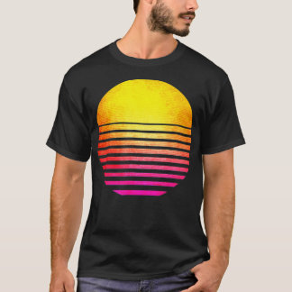 90er Vintage Outrun Sonne Retro T-Shirt