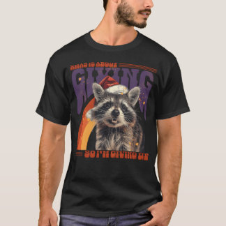 90er Waschbär-Schwarzpressung Xmas handelt von Geb T-Shirt