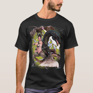 90er y2k Mystische Drachenkriegerin Frau T-Shirt