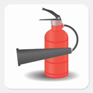 90Feuerlöscher_rasterized Quadratischer Aufkleber