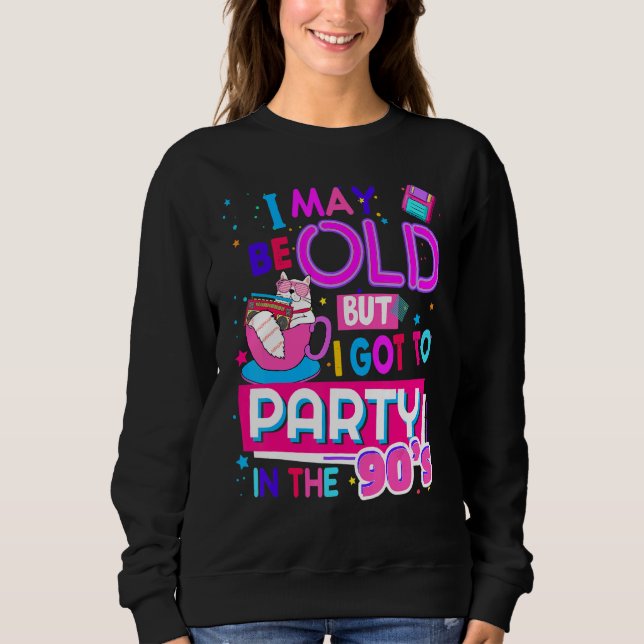 90s Coffee Idea For Women Rave Outfit & 1990s Fanc Sweatshirt (Vorderseite)