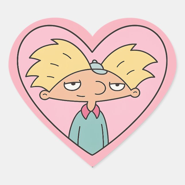 90s Crush Heart Locket — Cute Retro Boy Sticker (Vorderseite)