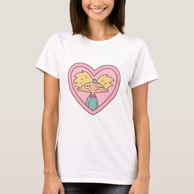 90s Crush Heart Locket — Cute Retro Boy Sticker T-Shirt (Vorderseite)