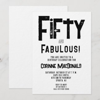 90's grunge Fifty and Fabulous 50th Birthday Party Einladung