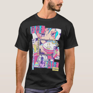 90S Japanisch Kawaii Ramen Anime Manga Girl T-Shirt
