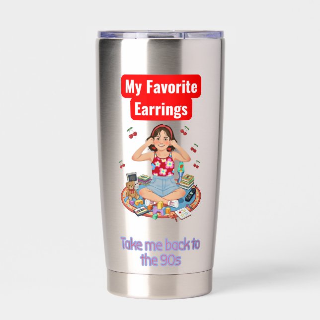 90s Nostalgia girl  Thermobecher (Vorderseite)