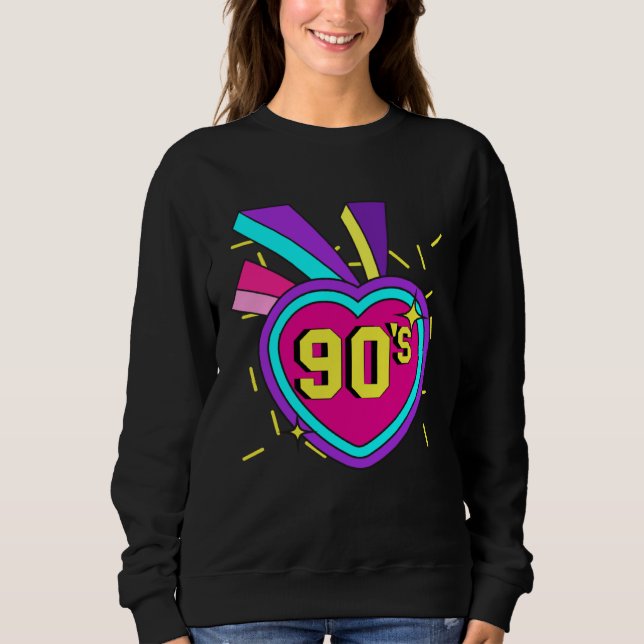 90s Outfit Retro Party 90s Costume Theme Party Sweatshirt (Vorderseite)