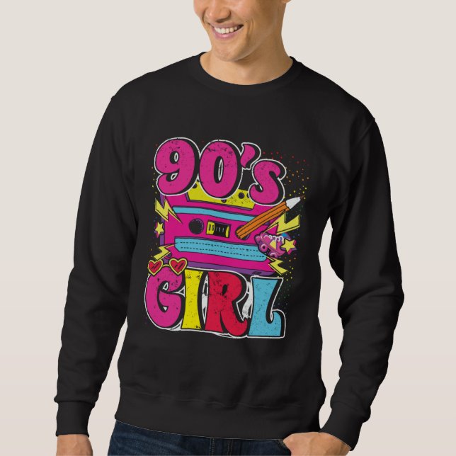 90s Party Girl Retro Costume Outfit 90 s Sweatshirt (Vorderseite)