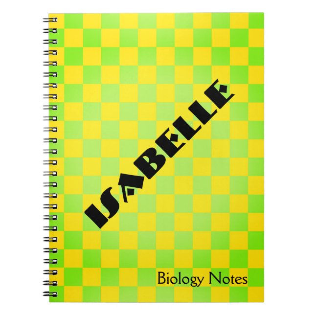 90s Retro Checkerboard Personalized Notebook Notizblock (Vorderseite)