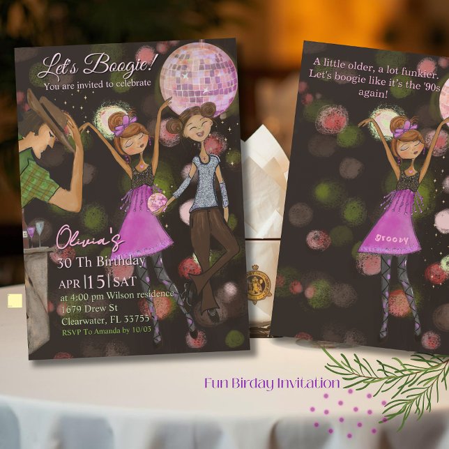 90s Retro Disco 30th Birthday | Stay Groovy Einladung (90s Retro Disco 30th Birthday  Stay Groovy Invitation)