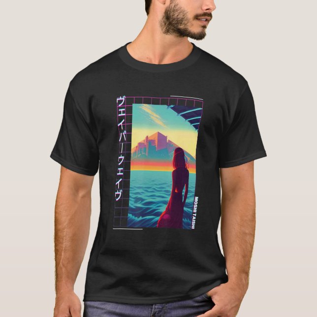 90's Retro Synthwave Japanese Vaporwave Art Otaku  T-Shirt (Vorderseite)