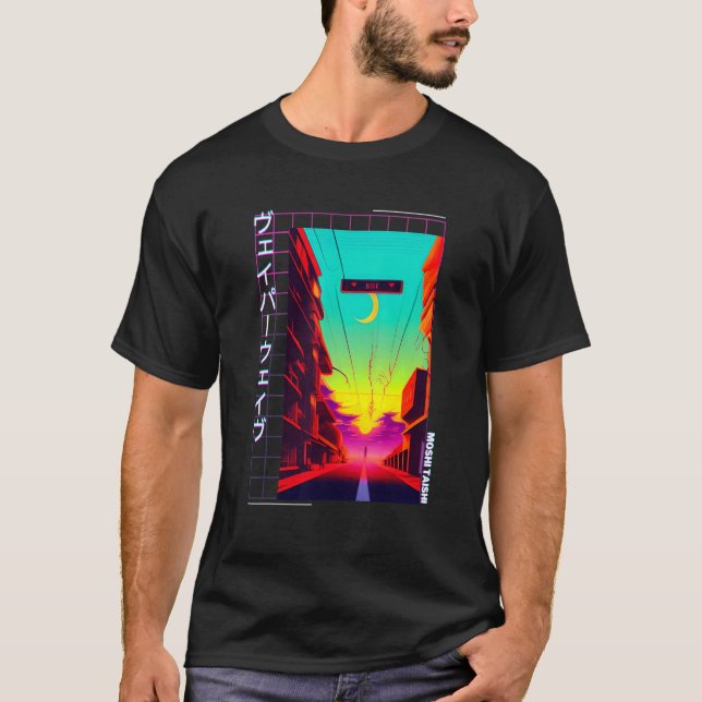 90's Retro Synthwave Japanese Vaporwave Otaku Aest T-Shirt (Vorderseite)