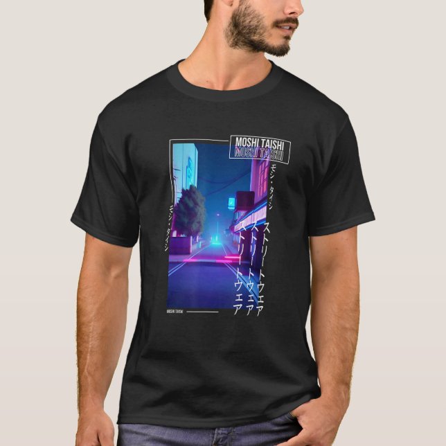 90's Retro Synthwave Japanese Vaporwave Otaku Aest T-Shirt (Vorderseite)