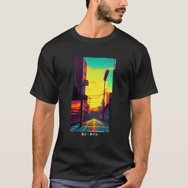 90's Retro Synthwave Japanese Vaporwave Otaku Aest T-Shirt (Vorderseite)