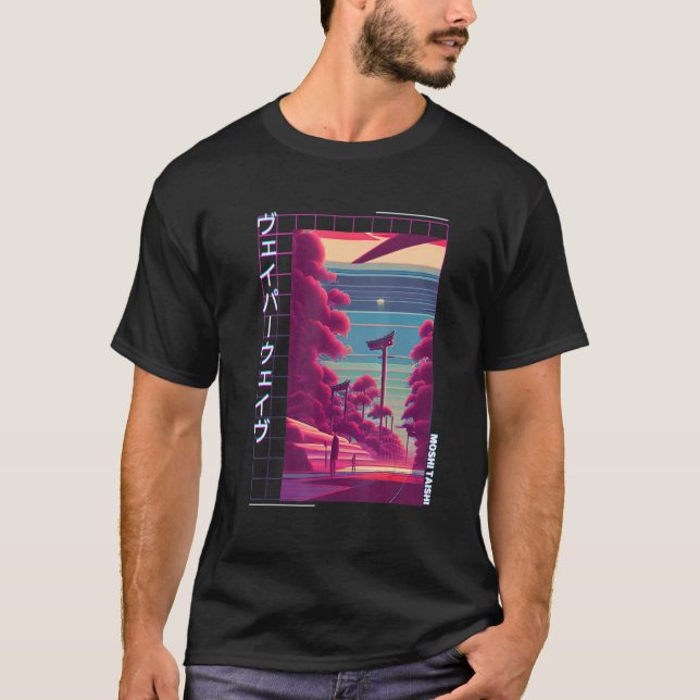 90's Retro Synthwave Japanese Vaporwave Otaku Aest T-Shirt (Vorderseite)