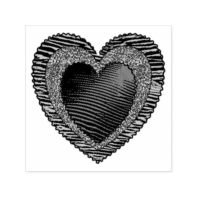 90s Rockabilly Punk Heart Tattoo Style Pattern Permastempel (Design)
