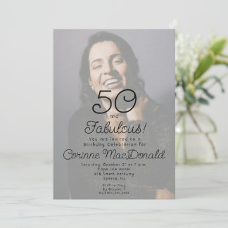 90's style Fifty and Fabulous Photo 50th Birthday Einladung