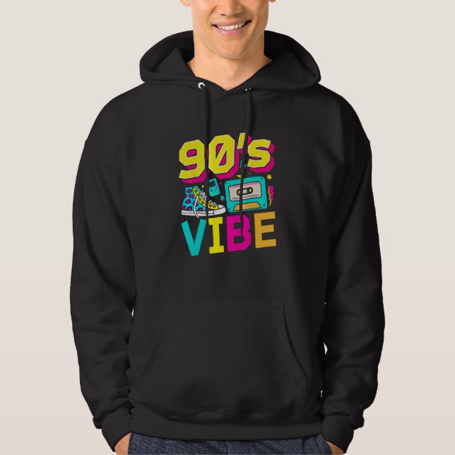 90s Vibe 1990s Fashion Nineties Theme For 90s Kids Hoodie (Vorderseite)