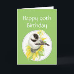 90th Birthday Chickadee Sunflower Bird Karte<br><div class="desc">90th Birthday Chickadee & Sunflower Garden Bird Nature,  Wildlife</div>