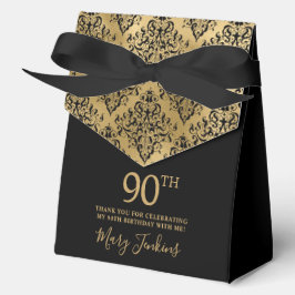 90th Birthday Gold Damask Thank You  Geschenkschachtel