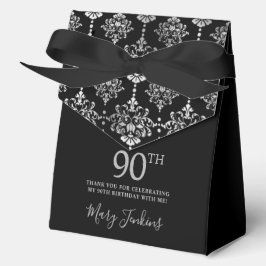 90th Birthday Silver Elegant Thank You  Geschenkschachtel