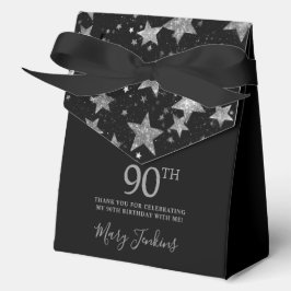 90th Birthday Silver Stars Thank You  Geschenkschachtel