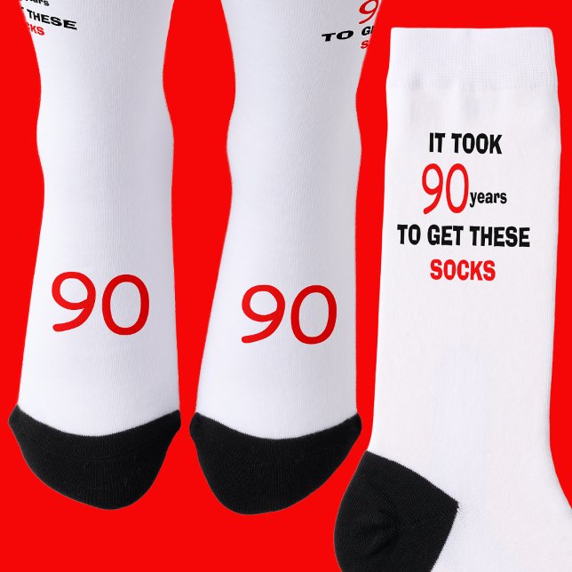90th Birthday Socks Men Funny Socken (Von Creator hochgeladen)