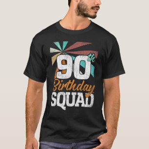 90th Birthday Squad Retro Men Women 90 Years Old T-Shirt