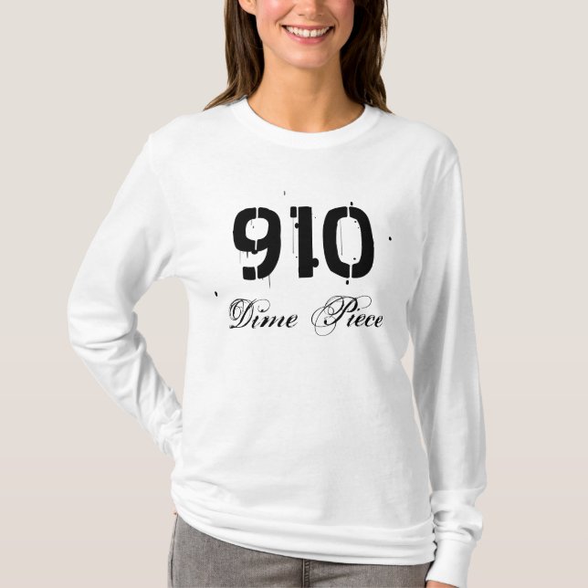 910 Groschen-Stück-lange Hülse T-Shirt (Vorderseite)