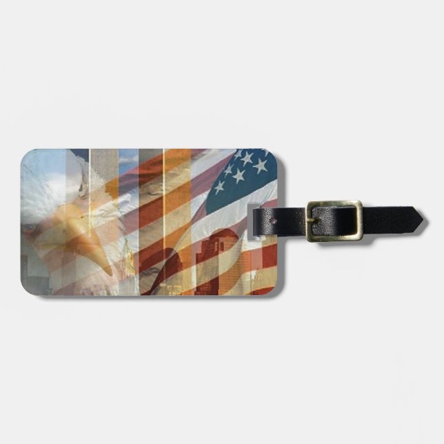 911 Adlerflaggentürme Gepäckanhänger (Vorderseite horizontal)