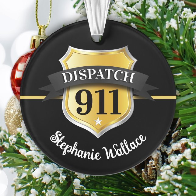 911 Dispatch Abzeichen Personalisiert Ornament (Von Creator hochgeladen)