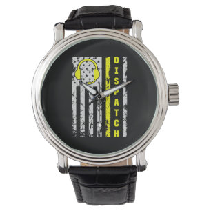 911 Dispatch Operator Thin Gold Line Dispatcher Armbanduhr