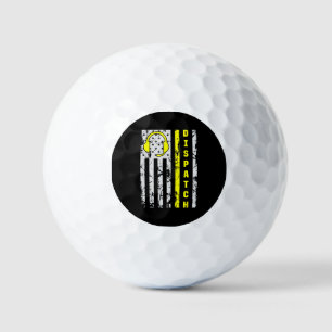 911 Dispatch Operator Thin Gold Line Dispatcher Golfball