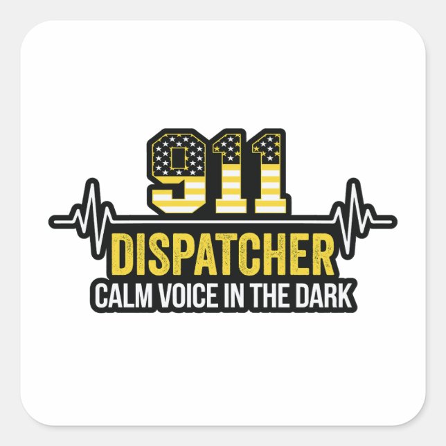 911 Dispatcher Calm Voice in the Dark Quadratischer Aufkleber (Vorderseite)