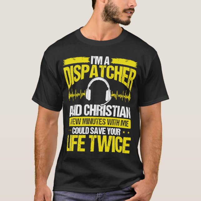 911 Dispatcher Christliche Dünngoldline Dispatch O T-Shirt (Vorderseite)