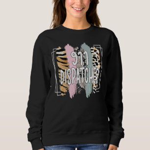 911-Dispatcher Dispatch uns Flagge Polizei-Notfal Sweatshirt