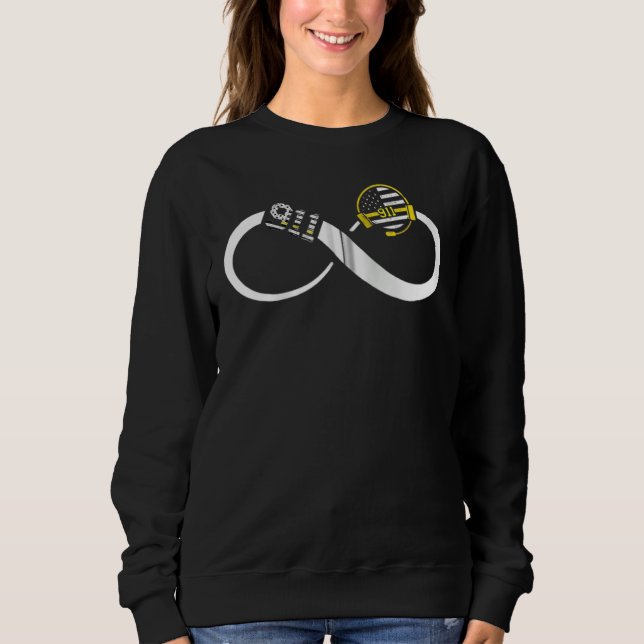 911-Dispatcher  Dispatch uns Flagge Polizei-Notfal Sweatshirt (Vorderseite)