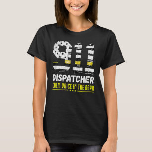911-Dispatcher Dispatch Us Flagge Polizei Notfall T-Shirt