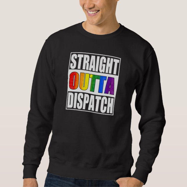 911 Dispatcher  Gay Pride LGBTQIA Thin Gold Line Sweatshirt (Vorderseite)