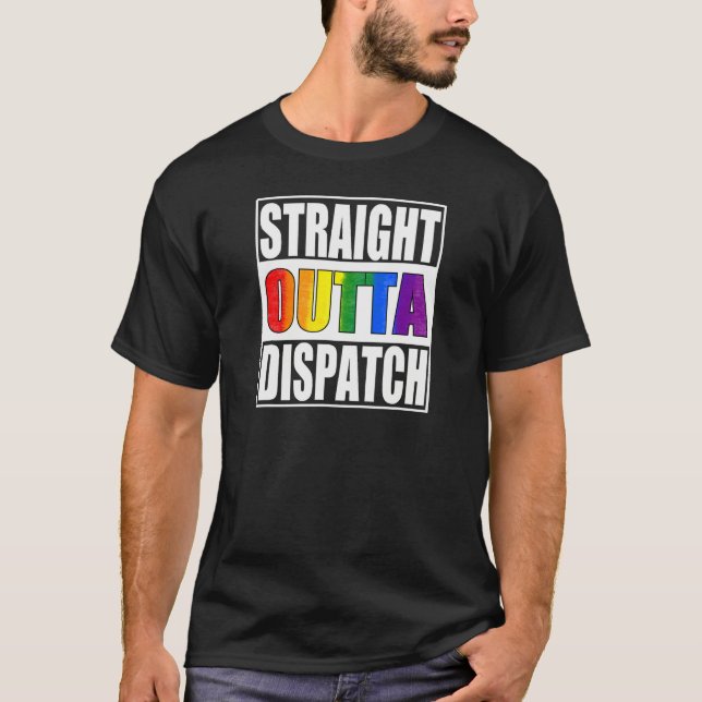 911 Dispatcher  Gay Pride LGBTQIA Thin Gold Line T-Shirt (Vorderseite)