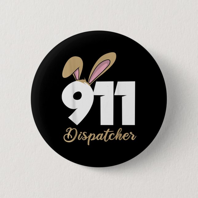 911-Dispatcher-Ostern-Pullover-Hoodie Button (Vorderseite)
