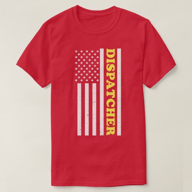 911 Dispatcher Shirt Patriotic US American Flag Gi (Design vorne)