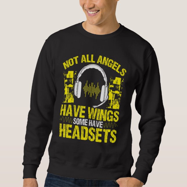 911 Dispatcher Some Angels have Headsets Emergency Sweatshirt (Vorderseite)