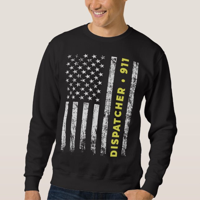 911 Dispatcher Thin Yellow Line Dispatch US Americ Sweatshirt (Vorderseite)